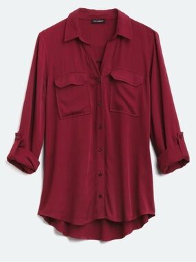 Blu Pepper Long-Sleeve Button Down Shirt in Burgundy